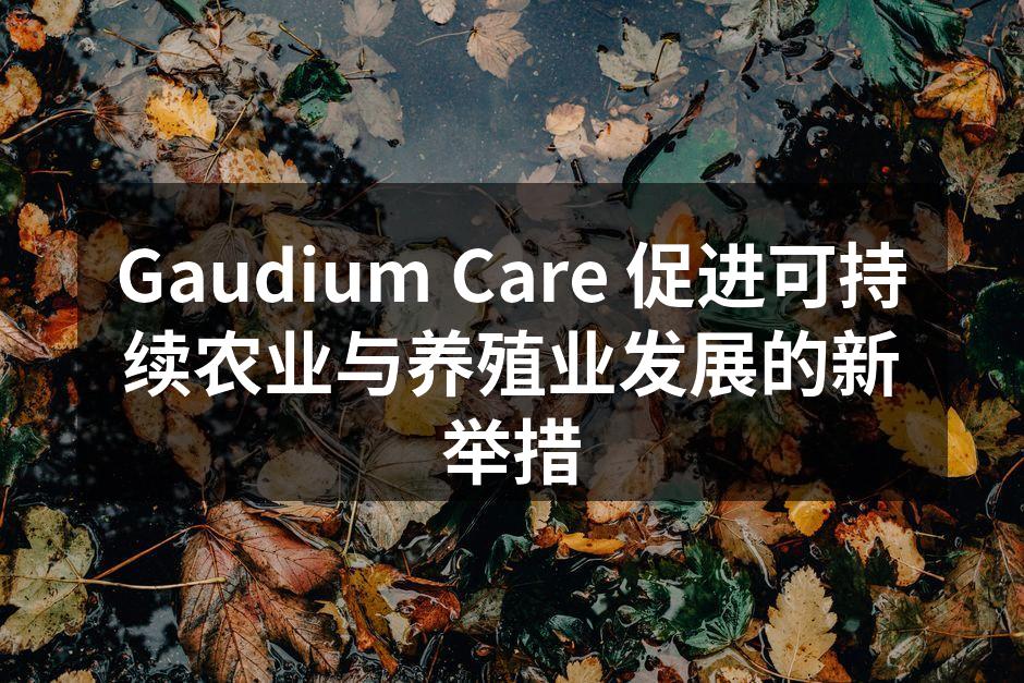 Gaudium Care 促进可持续农业与养殖业发展的新举措
